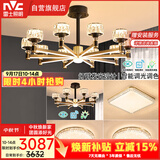 雷士（NVC）美式轻奢现代轻奢客厅灯灯臂发光吊灯三室两厅套餐WHXD100W/G-01