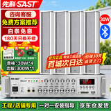先科（SAST）30W室外防水音柱壁挂音箱户外定压音响喇叭蓝牙功放机套装商用工程公共广播系统车间校园商场店铺