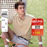 哈吉斯（HAZZYS）男女装 夏季上衣PHIZ系列情侣款短袖POLO衫 米色BI-男 XL （180/100A 50） （尺码偏大）男