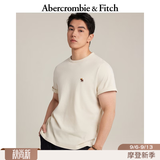 Abercrombie & Fitch经典小麋鹿图案情侣柔软纯棉短袖T恤上衣26春夏男装124-6014 暖米色 M (180/100A)