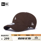 NEW ERA纽亦华MLB小logo运动休闲情侣弯檐棒球帽软顶NE920 14384961-深咖色 洛杉矶道奇队 OSFM