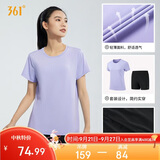 361°运动套装女夏季新款跑步休闲短袖短裤两件套瑜伽服662414001H-4