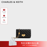 CHARLES&KEITH经典菱格链条小方单肩斜挎包包女包生日礼物送女友CK2-70160131 Black黑色 小包