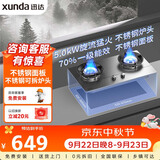 迅达（XUNDA）燃气灶液化气煤气双灶家用台式嵌入式两用5.0KW旋流火不锈钢面板 S2S-液化气