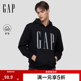 GAP男女装秋季logo印花抓绒宽松套头连帽衫卫衣786923 黑色 M (170/92A) 亚洲尺码