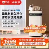 贝昂无耗材空气净化器家用除甲醛除过敏原杀菌消毒医用级空气消毒机除尘除烟味异味净化器【消毒认证】 【WiFi鸿蒙版】0耗材净化器X3H