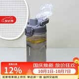 乐扣乐扣（LOCK&LOCK）人鱼线塑料运动水杯夏天便携水壶带刻度提手男女水杯子520ML灰色