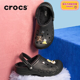 卡骆驰（CROCS）洞洞鞋秋冬新款贝雅暖棉保暖舒适男女同款休闲鞋205969 205969-060/黑色/加绒 41-42 (260mm)  M8W10