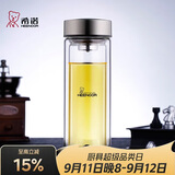 希诺双层抗菌玻璃杯办公车载水杯男高档泡茶杯子教师节礼物XN-9607K