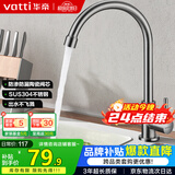 华帝（VATTI）单冷厨房水龙头304不锈钢枪灰 洗菜盆洗菜池水槽适用 016000H
