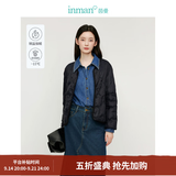 茵曼（INMAN）轻薄简约无领短款羽绒马甲女士2026新款可内搭可外穿薄款外套 黑色 S