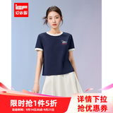 IEF/爱依服2026夏季通勤新款韩版时尚日常休闲百搭拼色设计感T恤 藏蓝 M