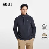 AIGLE艾高抓绒衣经典款POLARTEC户外保暖休闲半拉链上衣男 海军蓝 BE484 XL (185/100A)