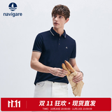 Navigare意大利小帆船凉感短袖POLO衫男夏季轻商务修身透气体恤速干运动衫 藏青 L 偏修身
