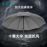 天堂伞 加大雨伞三折 经典格纹商务伞10骨大雨伞男女 天际灰