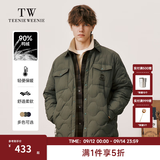 Teenie Weenie小熊男装羽绒服冬季衬衫式羽绒服保暖外套外套男 军绿色 XL (180)
