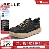 百丽男鞋免系带厚底布鞋商场同一脚蹬爸爸鞋8SW01BM5 黑色8SW11（弹力带） 42 (260mm)