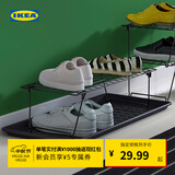 宜家（IKEA）GREJIG格雷伊格门厅收纳鞋架壁挂储物袋墙面网格挂杆玄关置物架 【新品】灰色鞋架58x27x17cm