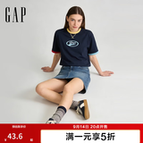 盖璞Gap男女装2026秋季新款纯棉logo字母宽松短袖T恤百搭上衣 海军蓝 866079 L (175/96A)亚洲尺码