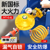 海立家用新国标专用煤气罐液化气减压阀门大流量安全阀和防爆管子一套 新国标减压阀0.6（带表）+1米铠装防爆燃气管