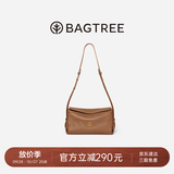 BAGTREE【朱珠同款】包包树奶盒包女包植鞣皮单肩斜挎腋下通勤Hobo枕头包 烤棕色-小号【双磁吸款】 高级小众