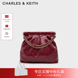 CHARLES&KEITH子母链条大容量流浪包托特包单肩斜挎包女包生日礼物CK2-40671449 【L号】Burgundy葡萄酒红色 L