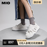 MIO宋亚轩同款米奥小白鞋休闲鞋厚底板鞋运动情侣溶解女鞋男老爹鞋 白色 李昀锐丁程鑫同款4.5cm 38
