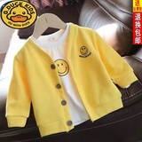 G.duck宝宝开衫婴儿衣服针织薄外套小童春秋卡通上衣潮2026秋装男女儿童 黄色 90 建议身高70cm到80cm