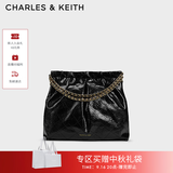CHARLES&KEITH子母链条大容量流浪包托特包单肩斜挎包女包生日礼物CK2-40671449 【L号】Black黑色 L