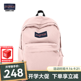 JANSPORT杰斯伯书包轻便双肩包男女旅行包简约背包电脑包学生校园 4QUE7N8蜜蜡粉-侧袋+隔层