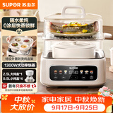 苏泊尔（SUPOR）电炖锅 炖汤盅 电炖盅隔水炖0涂层家用煲汤炖汤锅陶瓷燕窝蒸炖一体多功能锅17L电蒸锅 DZ20FC871