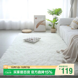 梦蜓长绒丝毛客厅地毯茶几卧室飘窗床边毯垫  简约白160*230cm