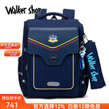 Walker Shop开学季小学生书包双肩包1-3-6年级护脊减负大容量男女孩儿童背包 藏蓝色大号【推荐2-6年级】 默认尺寸
