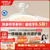 欧普照明（OPPLE）风扇灯护眼全光谱智控空调Ra95餐厅护眼电风扇卧室灯36寸 冰风白