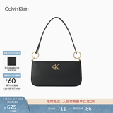 Calvin Klein女包优雅休闲通勤风ck金属字母拉链单肩包腋下包法棍包礼物 4F3458G-T93-黑金 OS
