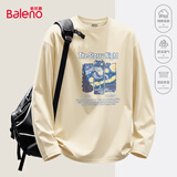 班尼路（Baleno）t恤男长袖春秋季情侣休闲潮流体恤衫宽松纯棉大码圆领打底衫上衣