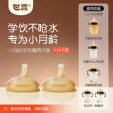 世喜吸管杯嘴 宝宝奶嘴喝水喝奶 婴儿学饮杯吸管嘴通配奶瓶 两只装