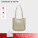 CHARLES&KEITH大容量通勤单肩托特包子母包生日礼物送女友CK2-30782647 Pale Olive灰橄榄色 M