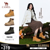 骆驼（CAMEL）【李柯以同款】山越工装靴女马丁靴 L25W076018 土黄(反绒皮) 37