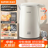 苏泊尔（SUPOR）电水壶烧水壶 食品级 2200W大功率 速沸热水壶 双层防烫 1.5L电热水壶 SW-15T80S