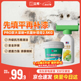 立邦荷净墙面修补滚筒补墙防霉耐水翻新墙面修复内墙乳胶漆500g+2500g