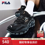 斐乐掠夺者2丨FILA复古厚底增高老爹鞋男鞋女鞋情侣时尚通勤跑步休闲 【男款】黑/中灰-BM 42.5