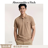 Abercrombie & Fitch经典小麋鹿图案美式复古通勤百搭短袖POLO衫26春夏男装124-6035 深棕色 S (175/92A)