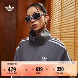 adidas复古风休闲梭织立领夹克外套男女秋季阿迪达斯官方三叶草   深灰   2XL
