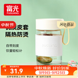富光玻璃杯高硼硅玻璃水杯子女生便携牛奶咖啡刻度高颜值茶杯330ml