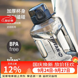 乐扣乐扣（LOCK&LOCK）小水库大容量塑料运动水杯户外冷水壶刻度把手男女杯子2.2L灰色