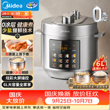 美的（Midea）0涂层高压锁鲜蒸电压力锅6L大容量电饭煲多功能一体电饭锅家用6-8人智能预约开盖火锅MY-E6010G