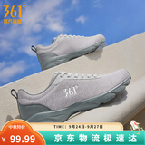 361°运动鞋男鞋秋季新品防泼水皮革面跑步鞋轻质耐磨革网透气黑色鞋子 循环灰/石墨灰 41