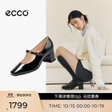 爱步（ECCO）玛丽珍鞋女鞋 倪妮同款高跟鞋浅口单鞋 型塑290963 黑色29096301001 37