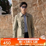 雅戈尔风衣行政通勤秋冬新款男士商务休闲翻领帅气风衣外套男 GYDF424995YQA卡其 M 170/92A